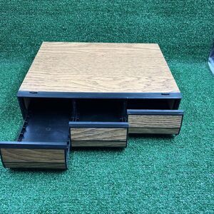 Cassette Tape Storage Case Holder 3‎ Drawer 42 Cassette Tapes Faux Wood Grain